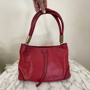 Vintage red leather mod Gucci handbag